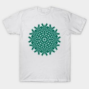 Mini Leaf Mandala (Green) T-Shirt